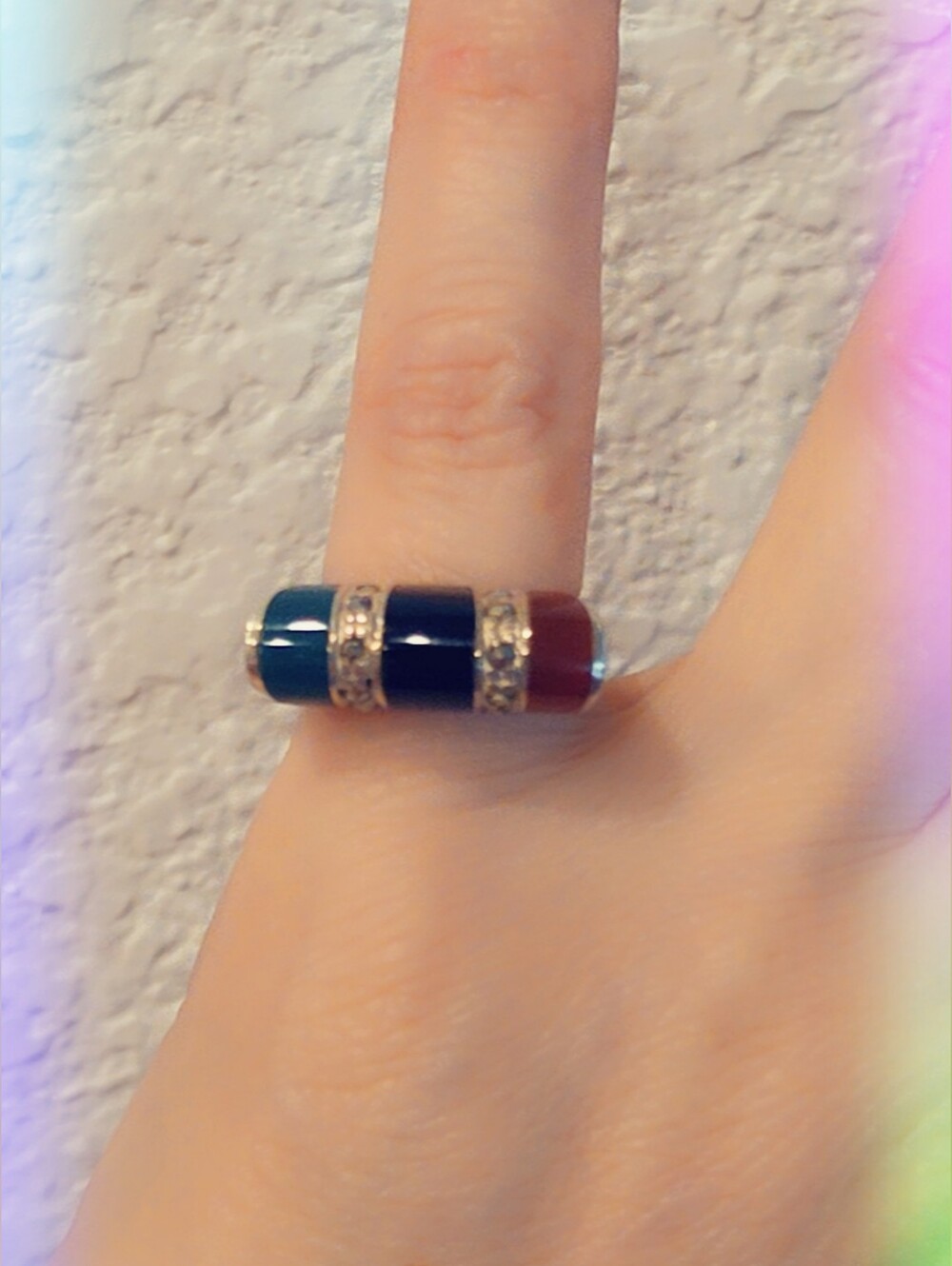 Estate Sterling Silver Gemstone Ring Sz 6